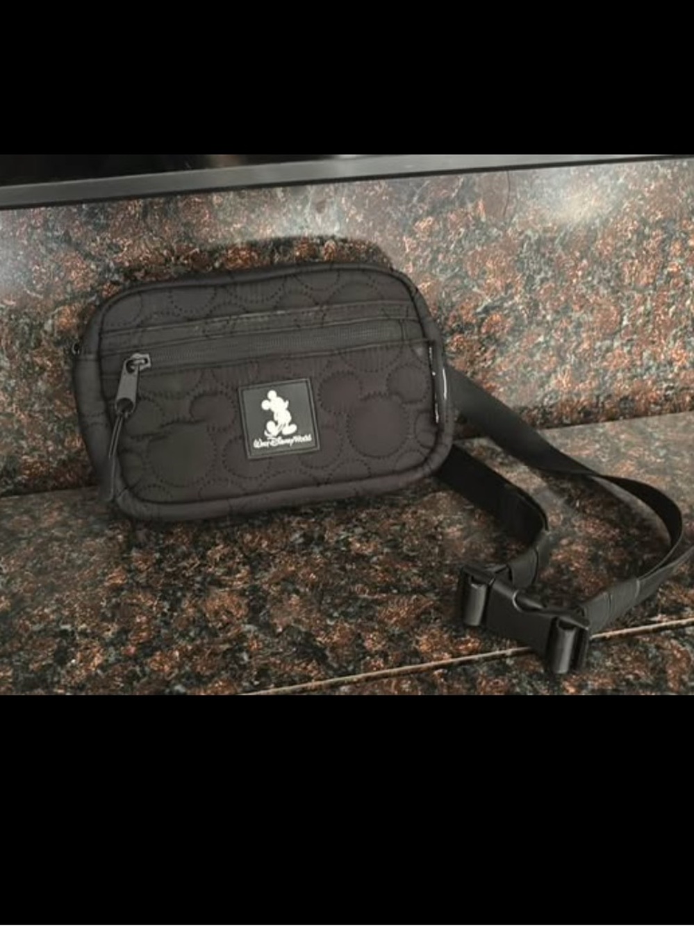 Disney Black Quilted Mickey Mouse Belt Bag